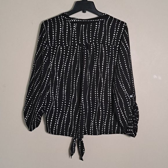 Adrienne Vittadini Striped Tie-Front Blouse Top 1X - Picture 9 of 10
